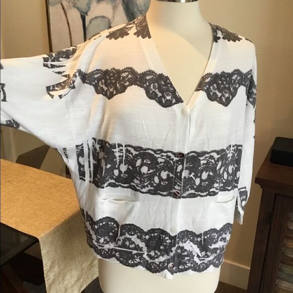 LOVE COUTURE CARDIGAN WHITE OFF SIZE L - Picture 4 of 8